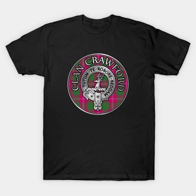 Clan Crawford Crest & Tartan T-Shirt by Taylor'd Designs